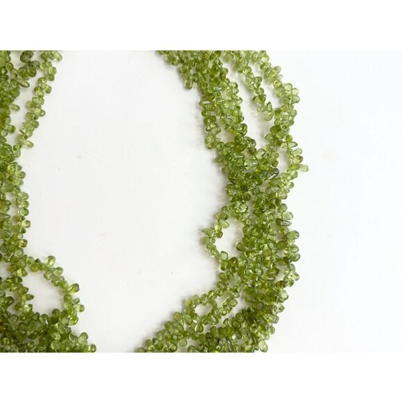 Peridot Multi Gemstone Gemstone Vintage Sterling Silver 925 Necklace - 19.5" - Picture 3 of 10